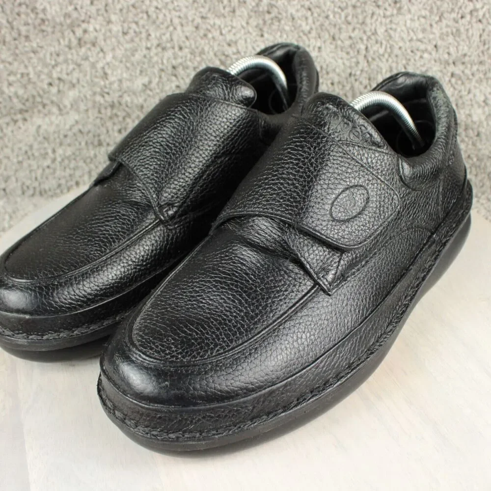 Propet Leather Slip On Shoes Mens 11 Black Comfort Walking